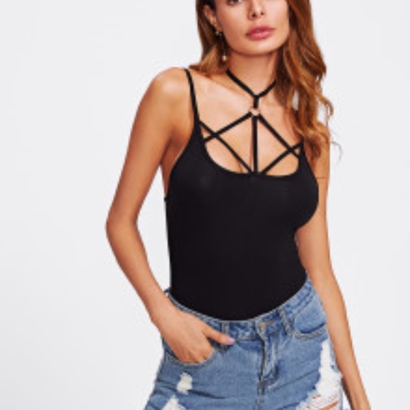 Caged Choker Bodysuit - Picture 2 of 4